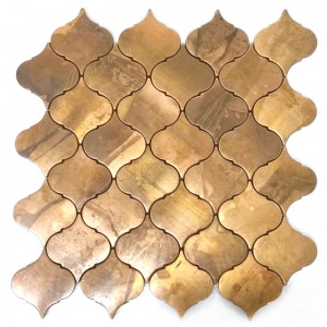 Μεταλλικά πλακάκια τοίχου Backsplash Κεραμίδια κεραμιδιών Antique Brass Copper Mosaic Tile